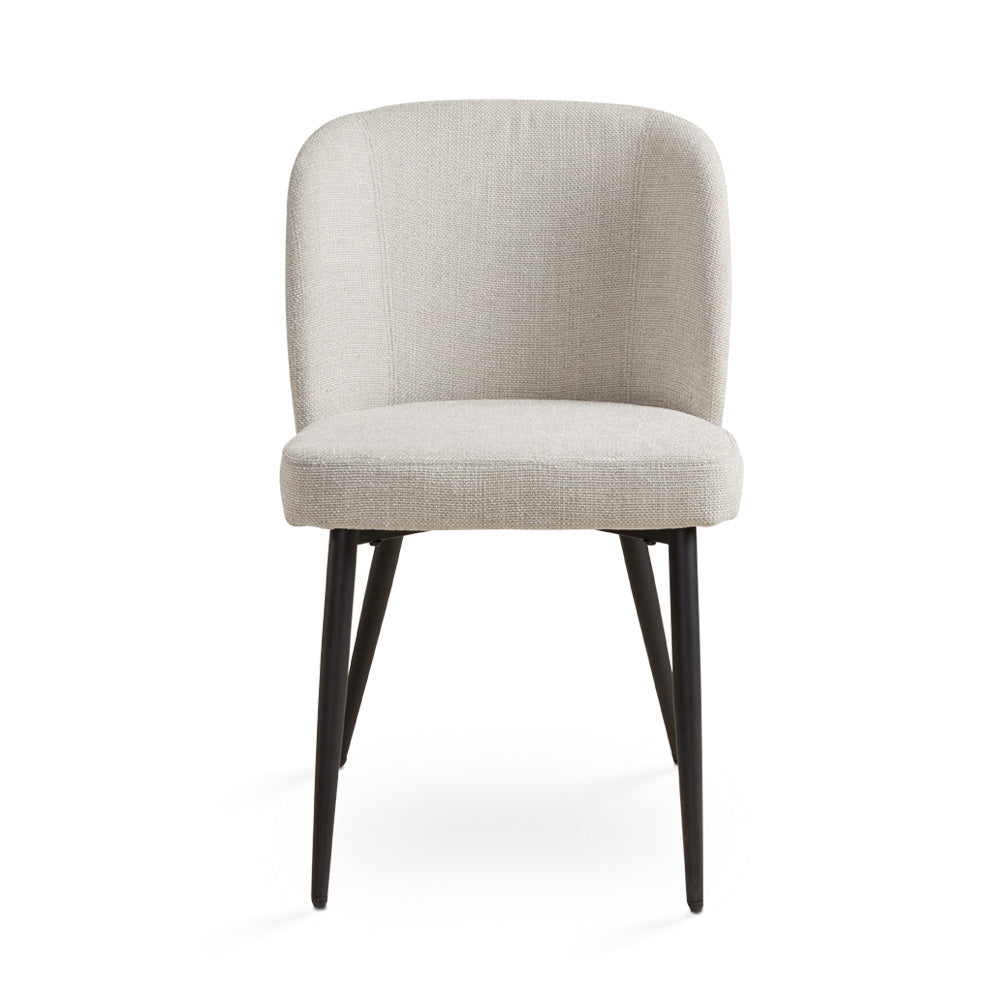 Divya Dining Chair Silex Beige Linen with Black Legs