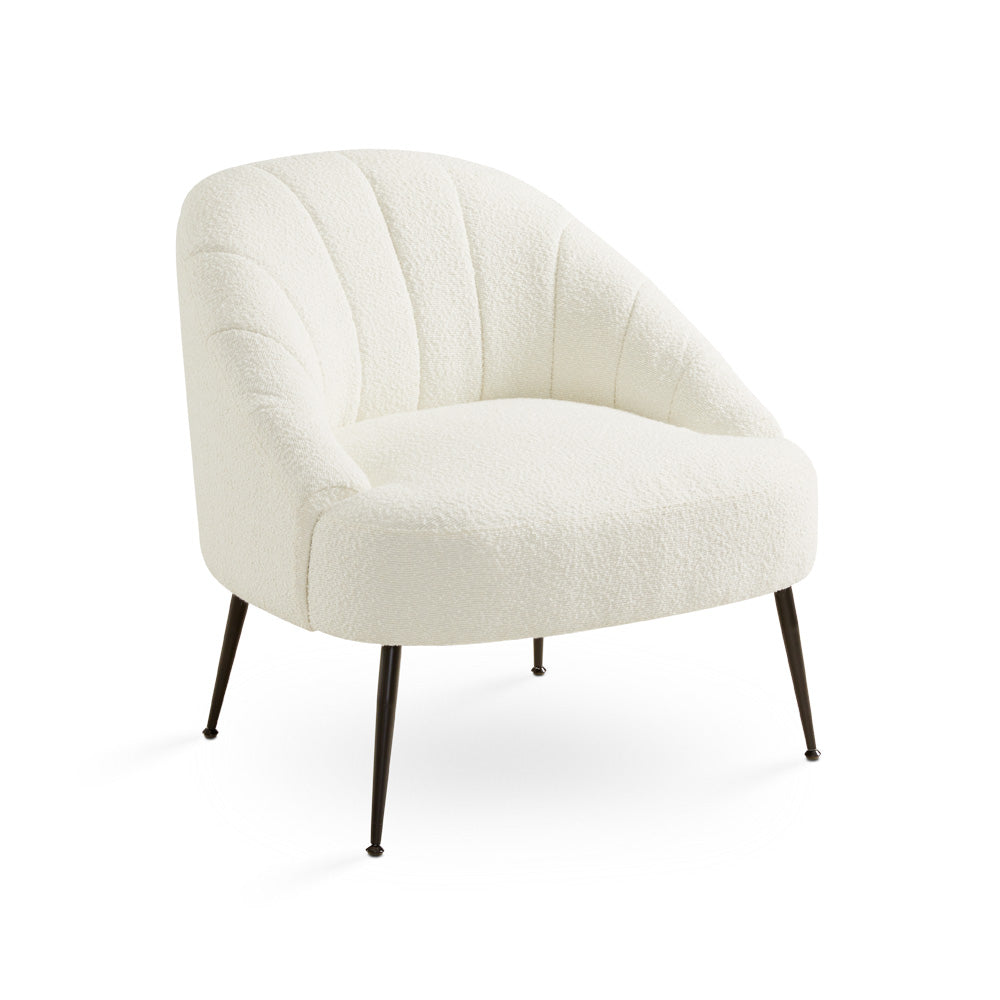 Coraline Accent Chair White Boucle