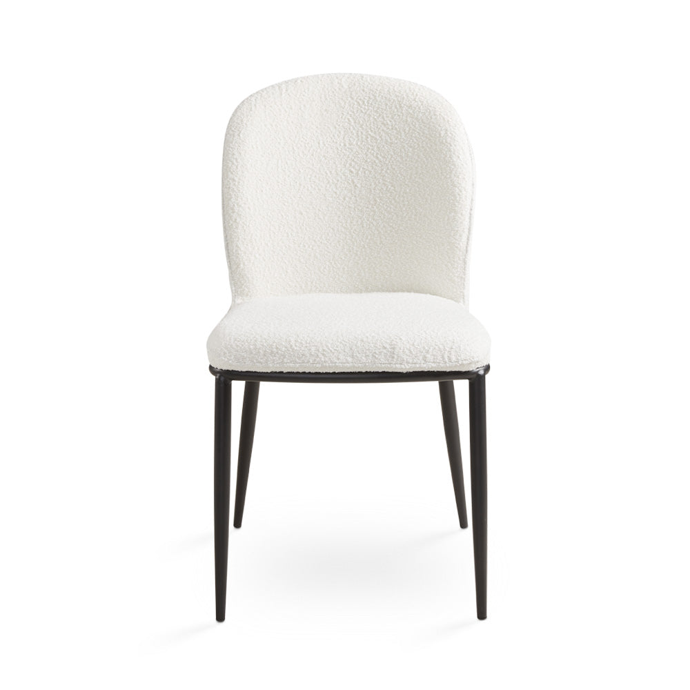 Ansley Dining Chair White Boucle