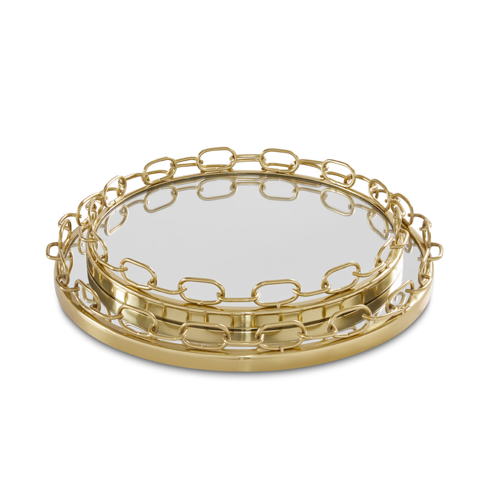Chain Link Trays (Set of 2) Gold