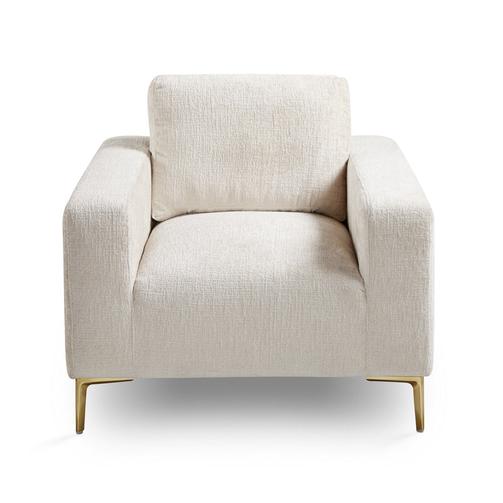 Barrett Gold Accent Chair in Grey Chenille