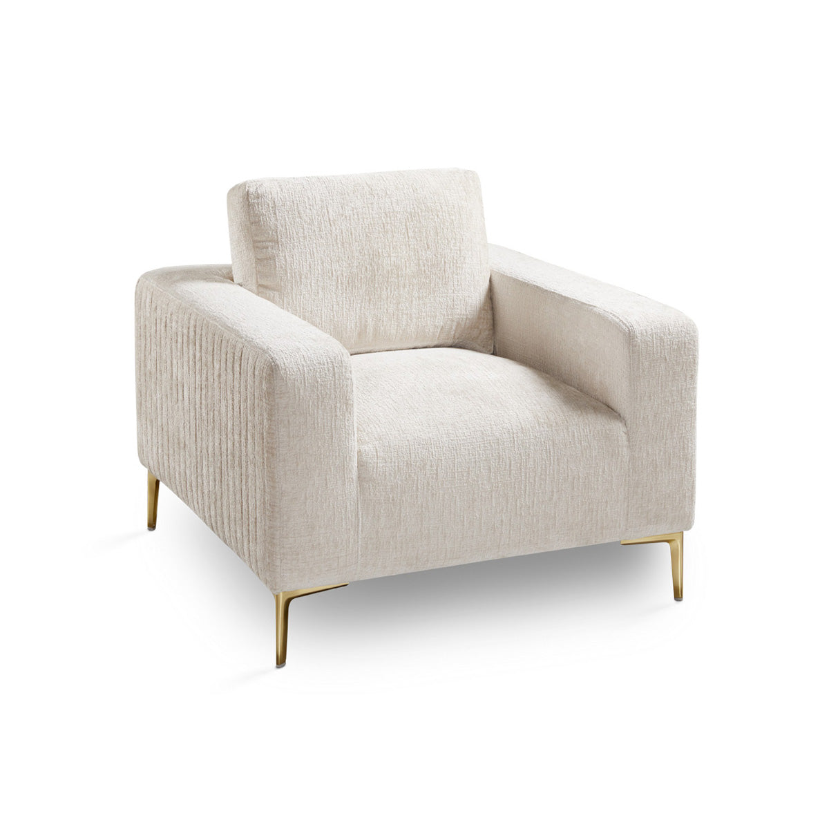 Barrett Gold Accent Chair in Grey Chenille