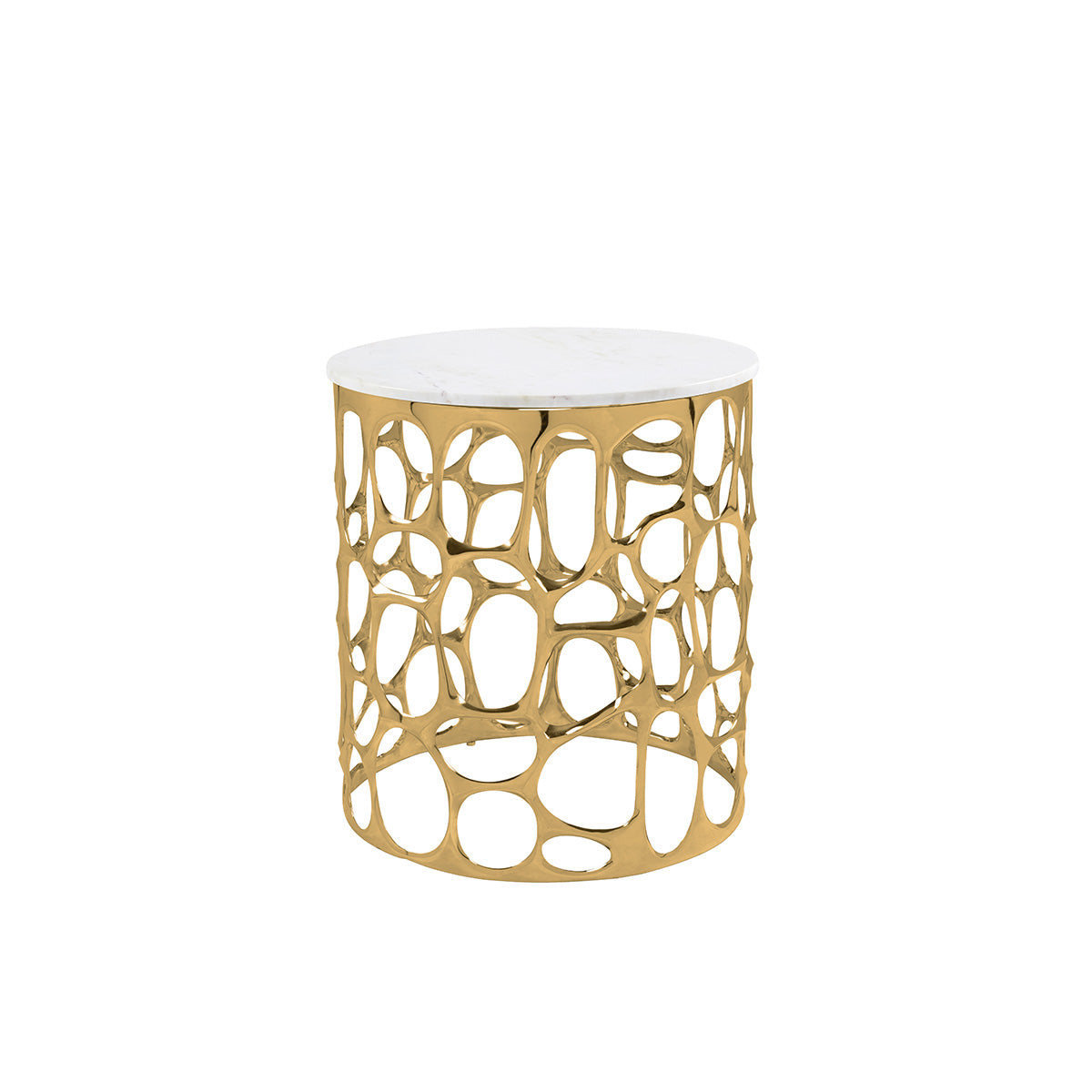 Ayla End Table with Marble top and Gold base