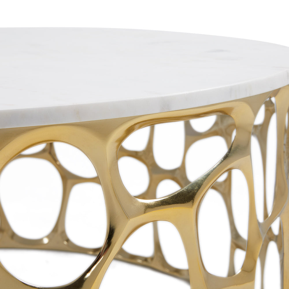 Ayla Coffee Table with Marble top and Gold base