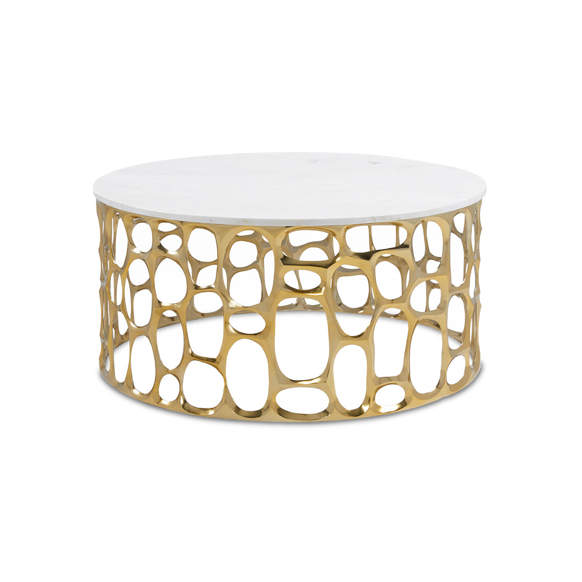 Ayla Coffee Table with Marble top and Gold base