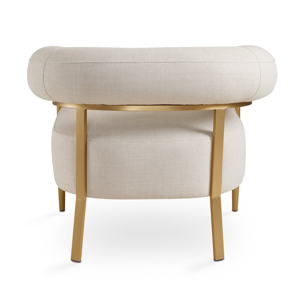 Isabella Accent Chair Taupe with Gold Legs